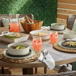 Trenblay Melamine Dinnerware Set in Charcoal Black (Service For 4) by Home Decorators Collection -Dinnerware Shop charcoal black home decorators collection dinnerware sets tpl1105mdsbb 31 1000