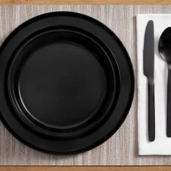 Trenblay Melamine Dinnerware Set in Charcoal Black (Service For 4) by Home Decorators Collection -Dinnerware Shop charcoal black home decorators collection dinnerware sets tpl1105mdsbb 40 1000