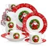 Santaclaus 30-Piece Multi-colors Christmas Porcelain Dinnerware Set (Service for 6) by VEWEET -Dinnerware Shop christmas santa claus pattern veweet dinnerware sets santaclaus 30 64 1000