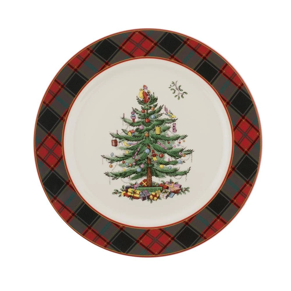Christmas Tree Tartan 12 in. Buffet Plate by Spode 3 Christmas Tree Tartan 12 in. Buffet Plate by Spode