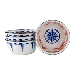 Crab House 24 fl. oz. Enamelware Salad Bowls (Set of 4) by Golden Rabbit