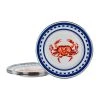 Crab House 8.5 in. Enamelware Round Sandwich Plates (Set of 4) by Golden Rabbit -Dinnerware Shop crab house golden rabbit salad plates dessert plates cr11s4 64 1000