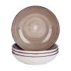 4-Piece Brown Porcelain Dinnerware Set Salad Pasta Bowls Soup Plates (Service for 4) by vancasso -Dinnerware Shop cream vancasso bowls vc bella c stp 64 1000