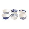 Pacific Mixed Patterns 6.8 fl. oz. Blue and White Porcelain Tapas Bowl (Set of 6) by Royal Doulton 1 Pacific Mixed Patterns 6.8 fl. oz. Blue and White Porcelain Tapas Bowl (Set of 6) by Royal Doulton -Dinnerware Shop dark blue on white glazed finish royal doulton bowls 40009467 64 1000