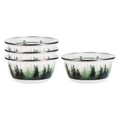 24 oz. Forest Glen Enamelware Salad Bowl (Set of 4) by Golden Rabbit