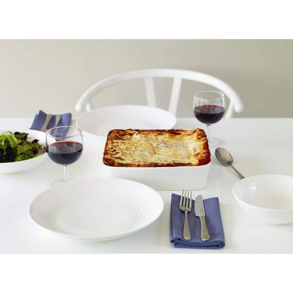 Gordon Ramsay Maze 32 fl. oz. White Stoneware Pasta Bowl (Set of 4) by Royal Doulton Exclusively for Gordon Ramsay 4 Gordon Ramsay Maze 32 fl. oz. White Stoneware Pasta Bowl (Set of 4) by Royal Doulton Exclusively for Gordon Ramsay - Image 2