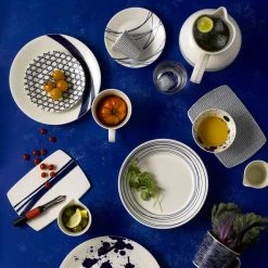 Pacific Mixed Patterns Blue and White Accent Plates (Set of 6) by Royal Doulton -Dinnerware Shop glazed royal doulton salad plates dessert plates 40009468 44 1000