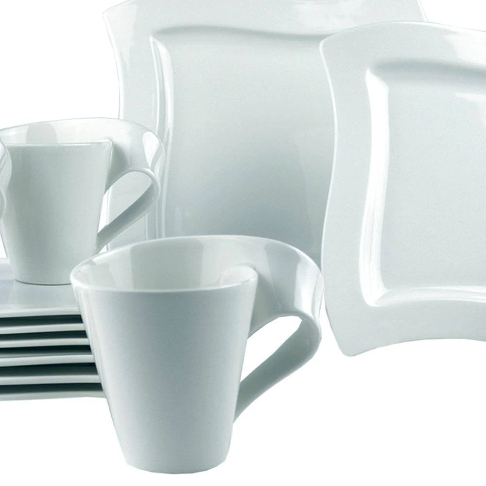 New Wave 12-Piece Modern Glazed Porcelain Dinnerware Set (Service for 4) by Villeroy & Boch 4 New Wave 12-Piece Modern Glazed Porcelain Dinnerware Set (Service for 4) by Villeroy & Boch - Image 2