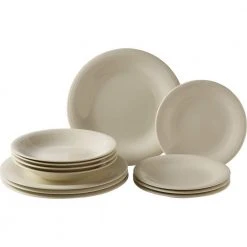 Color Loop Natural 12-piece Porcelain Dinnerware Set by Villeroy & Boch