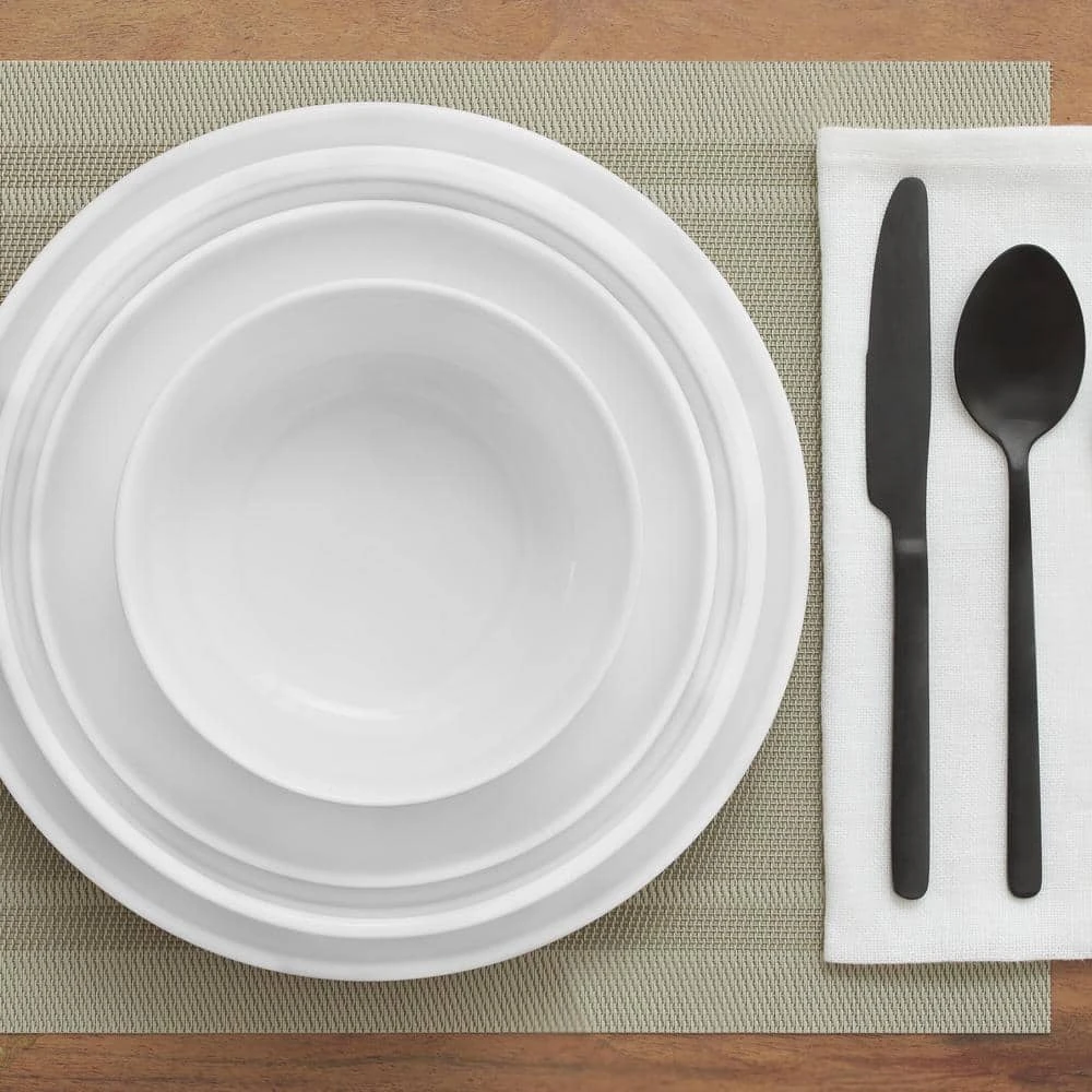 Chastain 16-Piece Solid Stoneware Dinnerware Set in Gloss White (Service for 4) by StyleWell 5 Chastain 16-Piece Solid Stoneware Dinnerware Set in Gloss White (Service for 4) by StyleWell - Image 3