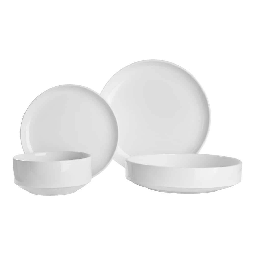 Chastain 16-Piece Solid Stoneware Dinnerware Set in Gloss White (Service for 4) by StyleWell 8 Chastain 16-Piece Solid Stoneware Dinnerware Set in Gloss White (Service for 4) by StyleWell - Image 6