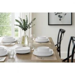 Chastain 16-Piece Solid Stoneware Dinnerware Set in Gloss White (Service for 4) by StyleWell 15 Chastain 16-Piece Solid Stoneware Dinnerware Set in Gloss White (Service for 4) by StyleWell -Dinnerware Shop gloss white stylewell dinnerware sets hd2112001a 77 1000