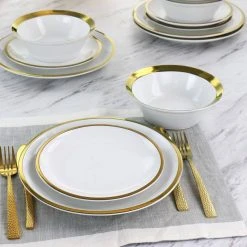 Premier Gold Fine Ceramic 12-Piece Dinnerware Set by GIBSON HOME -Dinnerware Shop gold gibson home dinnerware sets 985116525m 31 1000