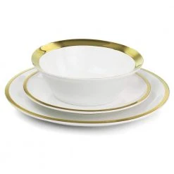 Premier Gold Fine Ceramic 12-Piece Dinnerware Set by GIBSON HOME -Dinnerware Shop gold gibson home dinnerware sets 985116525m 4f 1000