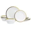 Premier Gold Fine Ceramic 12-Piece Dinnerware Set by GIBSON HOME -Dinnerware Shop gold gibson home dinnerware sets 985116525m 64 1000