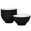 Colorwave 20 (fl.oz.) Graphite Black Stoneware Rice Bowl 5-3/4 in. (Set of 4) by Noritake -Dinnerware Shop graphite noritake bowls 8034 772d 64 1000