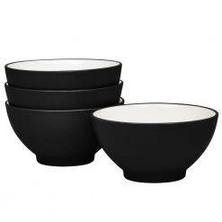 Colorwave 20 (fl.oz.) Graphite Black Stoneware Rice Bowl 5-3/4 in. (Set of 4) by Noritake