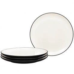 Colorwave Graphite Black Stoneware Coupe Dinner Plate 10-1/2 in. (Set of 4) by Noritake