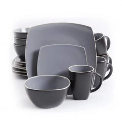 Soho Lounge 16-Piece Contemporary Gray Stoneware Dinnerware Set (Service for 4) by Gibson Home 9 Soho Lounge 16-Piece Contemporary Gray Stoneware Dinnerware Set (Service for 4) by Gibson Home -Dinnerware Shop gray gibson home dinnerware sets 98597336m 1f 1000