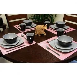 Soho Lounge 16-Piece Contemporary Gray Stoneware Dinnerware Set (Service for 4) by Gibson Home 8 Soho Lounge 16-Piece Contemporary Gray Stoneware Dinnerware Set (Service for 4) by Gibson Home -Dinnerware Shop gray gibson home dinnerware sets 98597336m 4f 1000