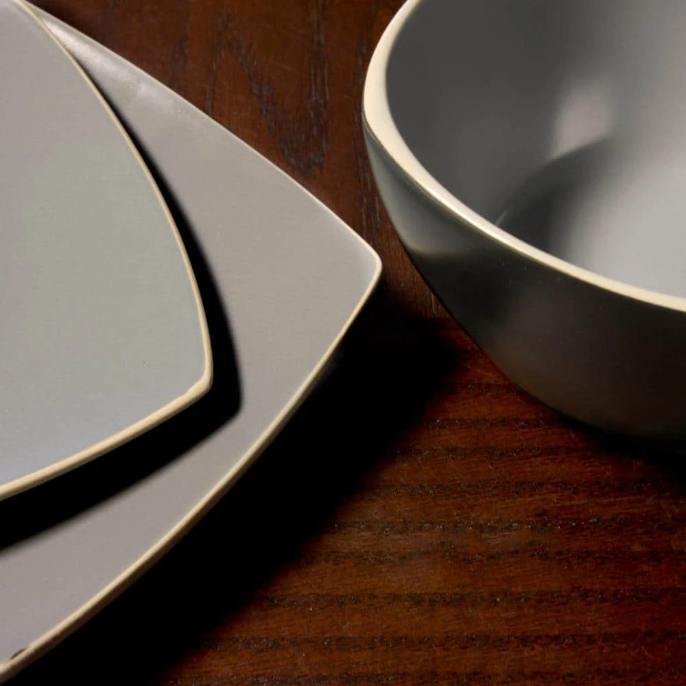 Soho Lounge 16-Piece Contemporary Gray Stoneware Dinnerware Set (Service for 4) by Gibson Home 4 Soho Lounge 16-Piece Contemporary Gray Stoneware Dinnerware Set (Service for 4) by Gibson Home - Image 2