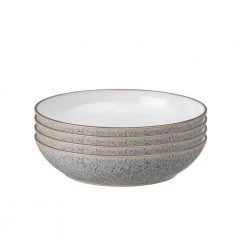 Studio Grey/White Stoneware 34.5 fl. oz. Pasta Bowl (Set of 4) by Denby