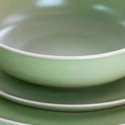 Serenade 16-Piece Green Round Stoneware Dinnerware Set by GIBSON elite -Dinnerware Shop green gibson elite dinnerware sets 985114545m 44 1000