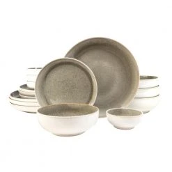 Resona Moss 16-Piece Green Dinnerware Set by Sango
