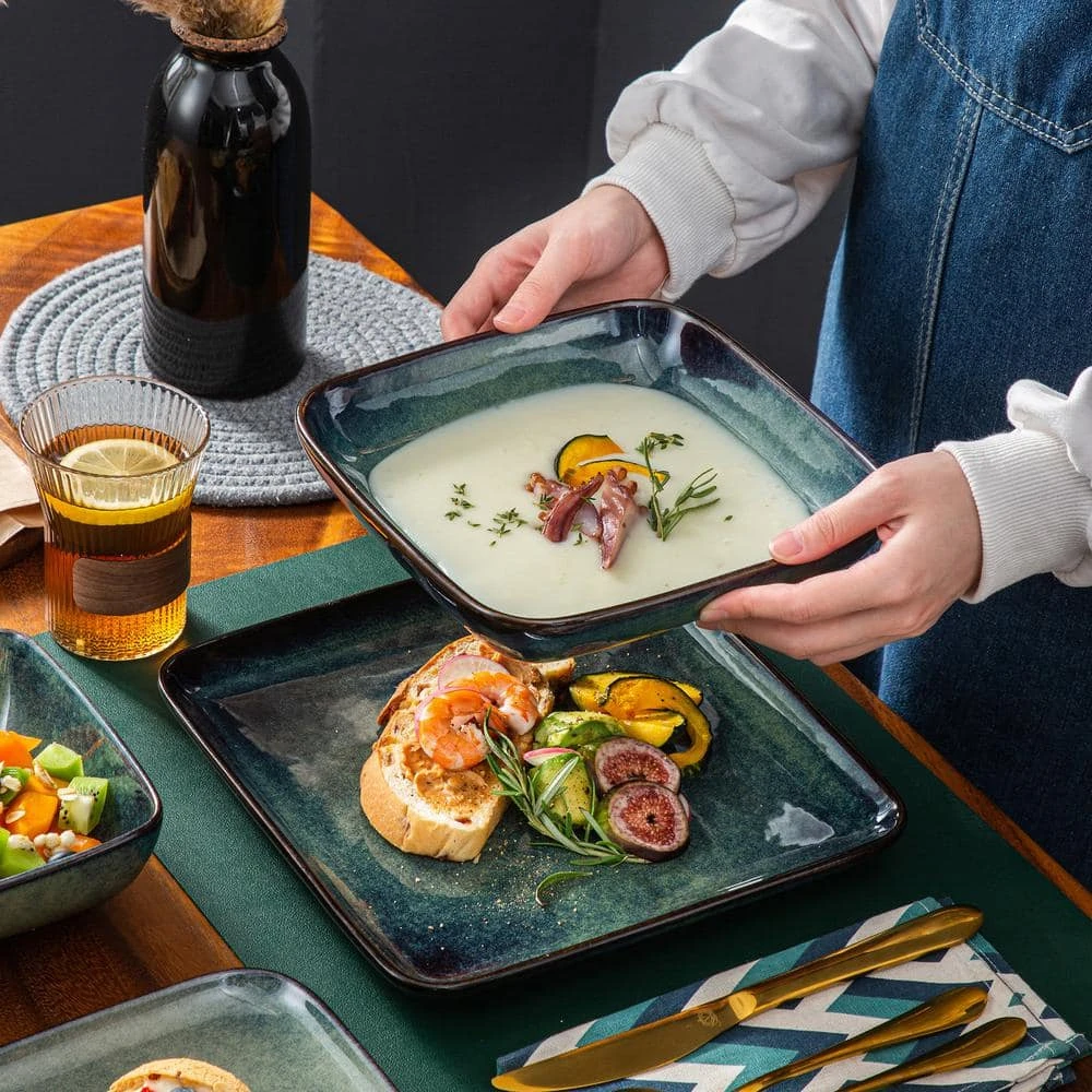 Stern 16-Piece Green Stoneware Dinnerware Set (Service for 4) by vancasso 7 Stern 16-Piece Green Stoneware Dinnerware Set (Service for 4) by vancasso - Image 5