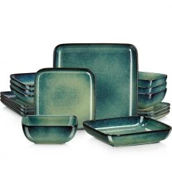 Stern 16-Piece Green Stoneware Dinnerware Set (Service for 4) by vancasso
