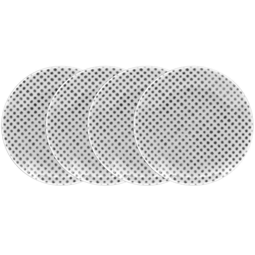 Grey/White Hammock Porcelain Dots Coupe Appetizer Plate 6-1/2 in. (Set of 4) by Noritake 3 Grey/White Hammock Porcelain Dots Coupe Appetizer Plate 6-1/2 in. (Set of 4) by Noritake