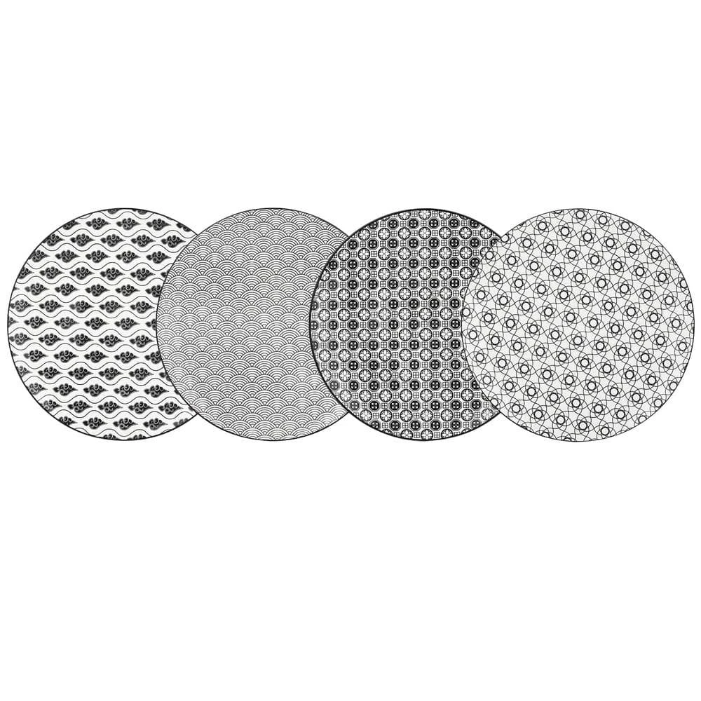 Haruka 8.6 in. Soup Plate Porcelain Patterned 4-Designs Japanese Style Grey Spot Soup Plate (Set of 4) by vancasso 4 Haruka 8.6 in. Soup Plate Porcelain Patterned 4-Designs Japanese Style Grey Spot Soup Plate (Set of 4) by vancasso - Image 2