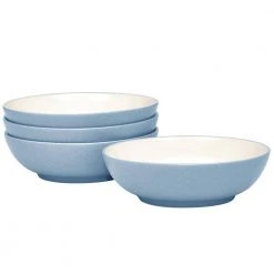 Colorwave 7 in. 22 fl.oz Ice Light Blue Stoneware Cereal Bowl/Soup Bowl (Set of 4) by Noritake