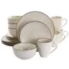 16-Piece Honey Ivory Stoneware Dinnerware Set (Service for 4) by Elama