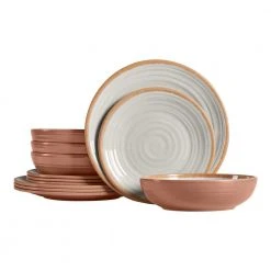 Azria Melamine Dinnerware Set in Ivory (Service for 4) by Home Decorators Collection