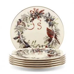 Winter Greetings 6-Piece Seasonal Ivory Bone China Dinnerware Set (Service for 6) by Lenox