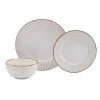 12-Piece Monroe Ivory Stoneware Dinnerware Set (Service for 4) by Tabletops Gallery