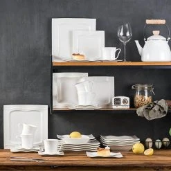 Mario 30-Piece Modern Ivory White Porcelain Dinnerware Set (Service for 6) by MALACASA 18 Mario 30-Piece Modern Ivory White Porcelain Dinnerware Set (Service for 6) by MALACASA -Dinnerware Shop ivory white malacasa dinnerware sets mario 30 1f 1000