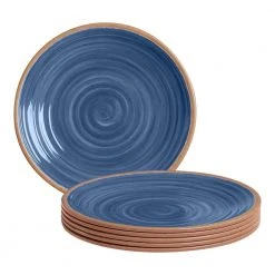 Azria Melamine Dinner Plates in Laguna Blue (Set of 6) by Home Decorators Collection