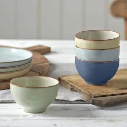 Heritage Terrace Stoneware 10 fl. oz. Light Blue Small Bowls (Set of 4) by Denby -Dinnerware Shop light blue denby bowls ter 907 4 31 1000