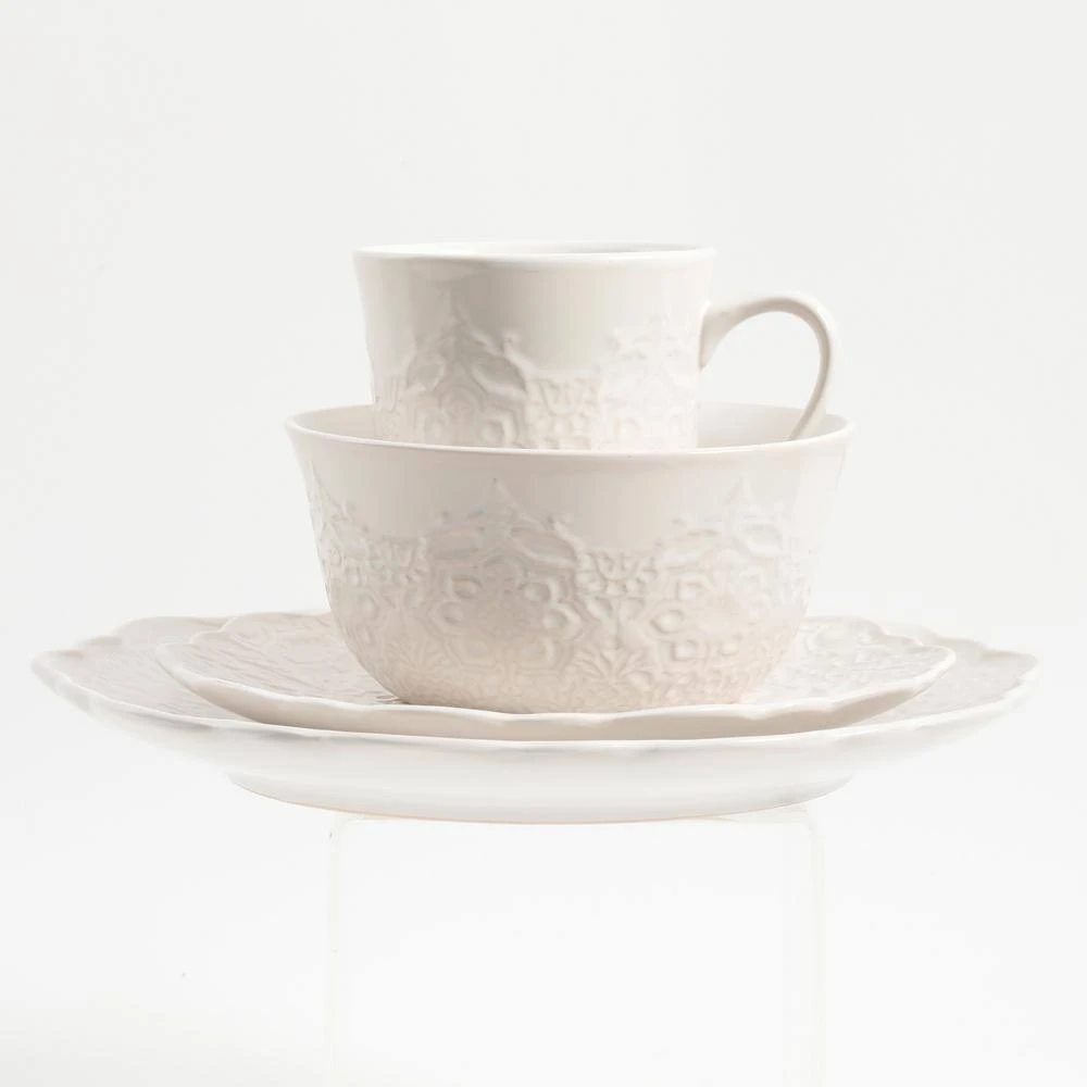 Portina 16-Piece Vintage Linen Stoneware Dinnerware Set (Service for 4) by GIBSON elite 6 Portina 16-Piece Vintage Linen Stoneware Dinnerware Set (Service for 4) by GIBSON elite - Image 4