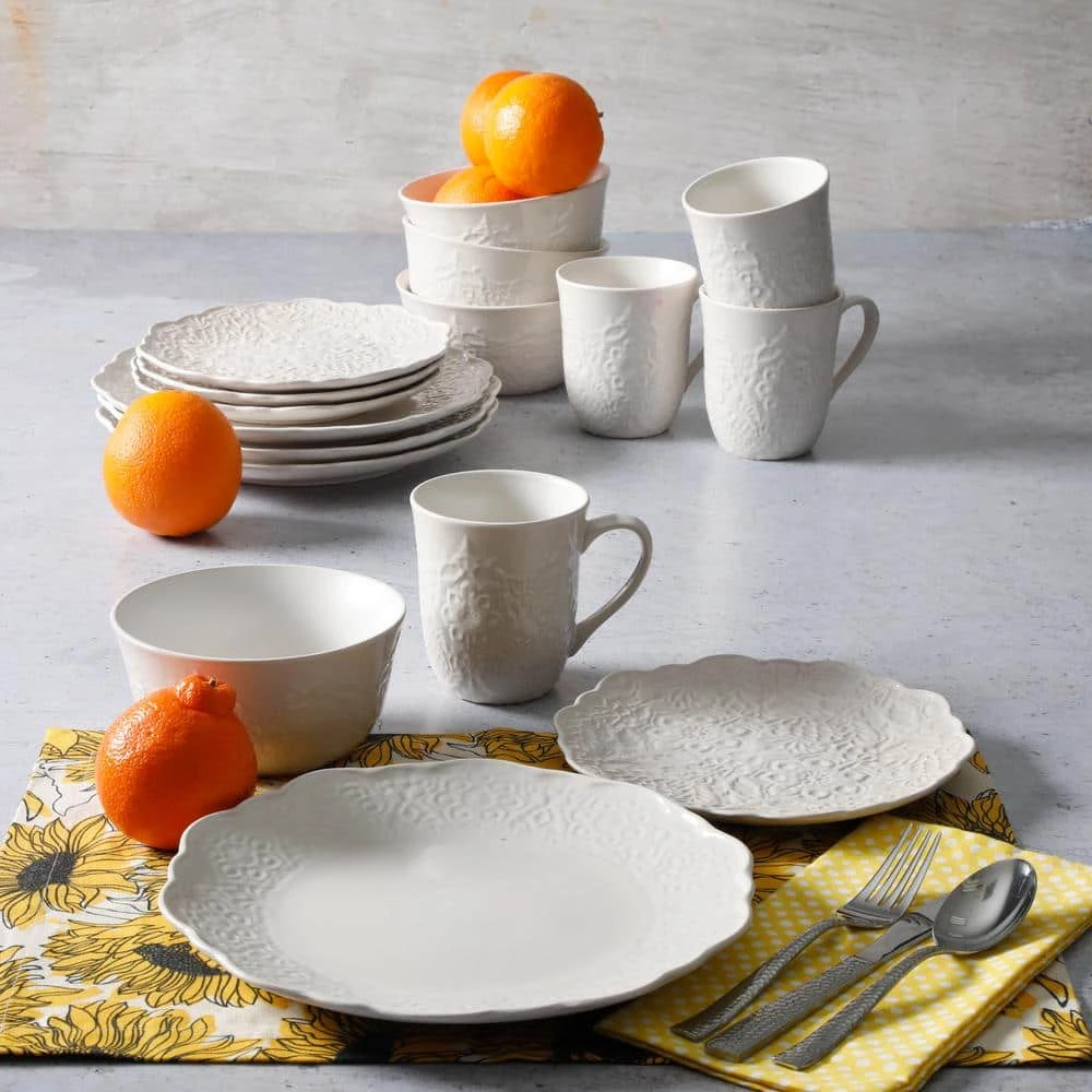 Portina 16-Piece Vintage Linen Stoneware Dinnerware Set (Service for 4) by GIBSON elite 7 Portina 16-Piece Vintage Linen Stoneware Dinnerware Set (Service for 4) by GIBSON elite - Image 5