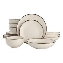 16-Piece Stoneware Metallic Edge Dinnerware Set in Luxe Ivory (Service for 4) by StyleWell