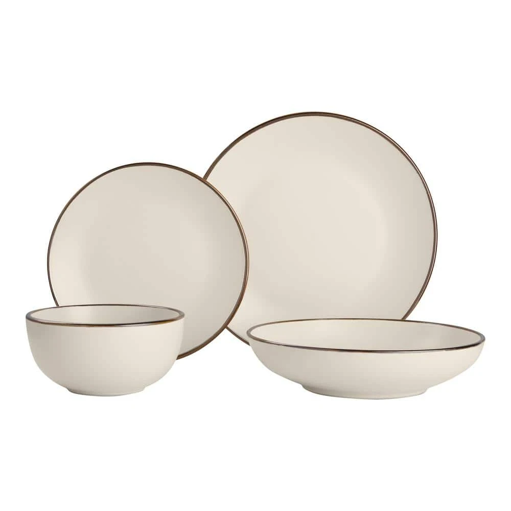 16-Piece Stoneware Metallic Edge Dinnerware Set in Luxe Ivory (Service for 4) by StyleWell 8 16-Piece Stoneware Metallic Edge Dinnerware Set in Luxe Ivory (Service for 4) by StyleWell - Image 6