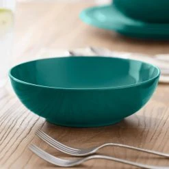 Taryn Melamine Dinner Bowls in Gloss Malachite Green (Set of 6) by StyleWell -Dinnerware Shop malachite green stylewell bowls aa5349mal 1d 1000
