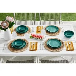 Taryn Melamine Dinner Bowls in Gloss Malachite Green (Set of 6) by StyleWell -Dinnerware Shop malachite green stylewell bowls aa5349mal 40 1000