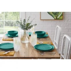 Taryn Melamine Dinner Bowls in Gloss Malachite Green (Set of 6) by StyleWell -Dinnerware Shop malachite green stylewell bowls aa5349mal 77 1000