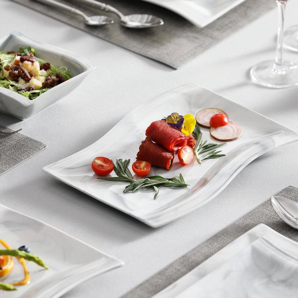 Flora 26-Piece Marble Gray Porcelain Dinnerware Set with Dinner,Soup ,Dessert Plates(Service for 6) by MALACASA 10 Flora 26-Piece Marble Gray Porcelain Dinnerware Set with Dinner,Soup ,Dessert Plates(Service for 6) by MALACASA - Image 8