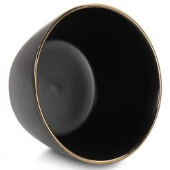 Paul 23 fl.oz Matte Black Stoneware 6 Piece Bowl Set with Gold Rim by Elama -Dinnerware Shop matte black elama bowls 985116277m 1f 1000
