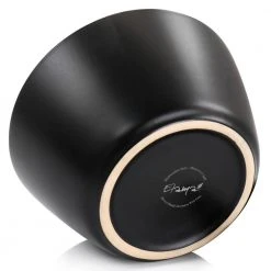 Paul 23 fl.oz Matte Black Stoneware 6 Piece Bowl Set with Gold Rim by Elama -Dinnerware Shop matte black elama bowls 985116277m 44 1000